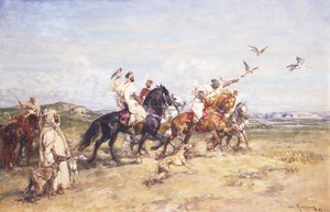 La caccia al falcone da Henri Emilien Rousseau