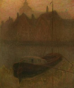 Barca sul Canale (Mattina) da Henri Eugene Augustin Le Sidaner