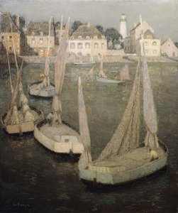 Porto bretone al chiaro di luna da Henri Eugene Augustin Le Sidaner