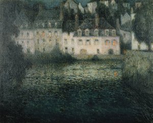 Casa sul fiume al chiaro di luna, Quimperle da Henri Eugene Augustin Le Sidaner