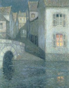 Case sul fiume, Chartres, 1929 da Henri Eugene Augustin Le Sidaner