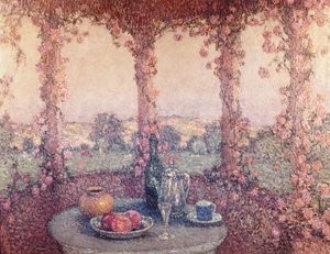 La tavola sotto il pergolato da Henri Eugene Augustin Le Sidaner