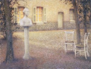 Il busto nel giardino al crepuscolo da Henri Eugene Augustin Le Sidaner