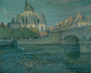 La chiesa di Nemours, Francia da Henri Eugene Augustin Le Sidaner