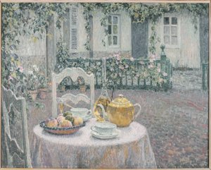 La tovaglia rosa da Henri Eugene Augustin Le Sidaner