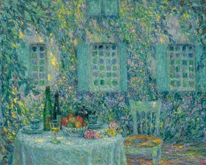 La tavola. Il sole sulle foglie, Gerberoy da Henri Eugene Augustin Le Sidaner
