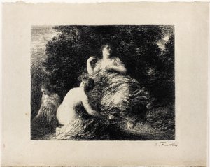 Donne che fanno il bagno, piastra media da Ignace Henri Jean Fantin Latour