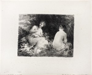 Donne che fanno il bagno, seconda tavola media da Ignace Henri Jean Fantin Latour