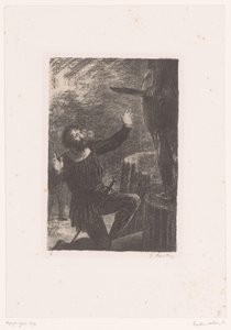 Cellini inginocchiato davanti alla sua statua di Perseo da Ignace Henri Jean Fantin Latour