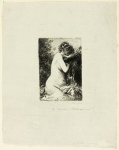 Donna che piange: Studio di una donna seduta di profilo destro da Ignace Henri Jean Fantin Latour