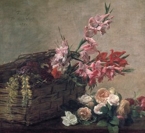 Gladioli e rose da Ignace Henri Jean Fantin Latour
