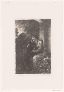 Lohengrin ed Elsa si abbracciano nella camera nuziale da Ignace Henri Jean Fantin Latour