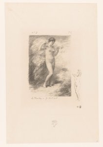 Néere con velo svolazzante da Ignace Henri Jean Fantin Latour