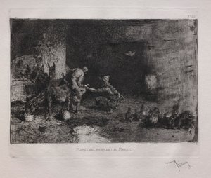 Ferriatura di un mulo in Marocco da Ignace Henri Jean Fantin Latour