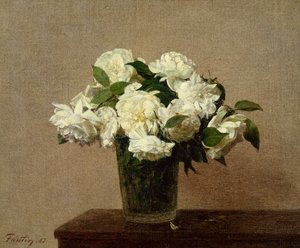 Natura Morta con Rose Bianche da Ignace Henri Jean Fantin Latour