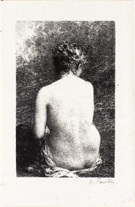Studio di donna seduta, vista da dietro da Ignace Henri Jean Fantin Latour