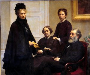 La famiglia Dubourg: il signor e la signora Dubourg e le loro figlie Victoria e Charlotte in lutto da Ignace Henri Jean Fantin Latour