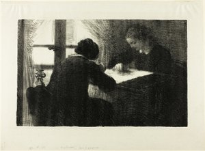 Le ricamatrici, seconda tavola da Ignace Henri Jean Fantin Latour