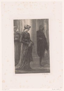 Walther von Stolzing nota Eva Pogner in chiesa da Ignace Henri Jean Fantin Latour