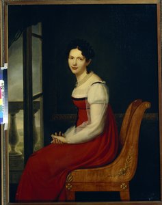 Ritratto della principessa Varvara Sergeevna Dolgorukova, nata Gagarina - Pittura di Henri Francois Riesener, olio su tela da Henri Francois Riesener