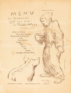 Menu della vigilia offerto agli amici del Teatro Antoine da Henri Gabriel Ibels