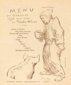 Menu della vigilia offerto agli amici del Teatro Antoine