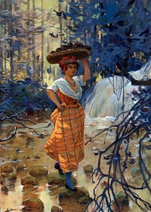 Ritratto di giovane donna creola delle Antille francesi da Henri Gaston Darien