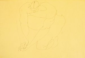 Nudo maschile inginocchiato II