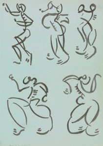 Cinque studi di figure danzanti da Henri Gaudier Brzeska