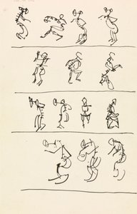Quattro Registri di Quattordici Figure Danzanti da Henri Gaudier Brzeska
