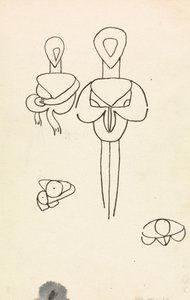 Quattro studi per due disegni figurativi da Henri Gaudier Brzeska