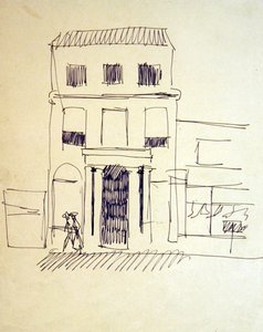 Strada di Londra con figure; Promenatrice femminile