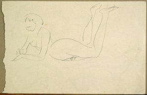 Ragazza nuda sdraiata sul pavimento da Henri Gaudier Brzeska