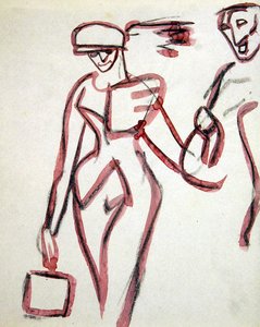 Promenatore con compagno da Henri Gaudier Brzeska