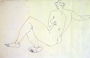 Nudo femminile reclinato di schiena da Henri Gaudier Brzeska