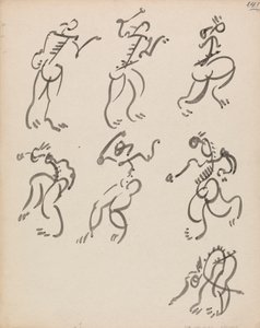 Sette figure danzanti, in tre registri da Henri Gaudier Brzeska