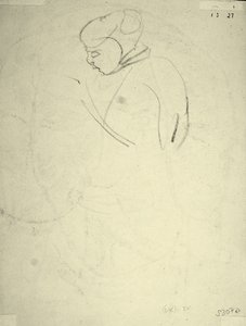 Studio di una donna che guarda in basso