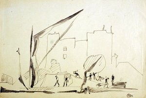 Barca sul Tamigi ai London Docks da Henri Gaudier Brzeska