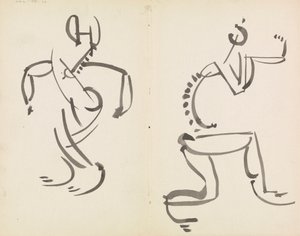 Due studi di figure da Henri Gaudier Brzeska