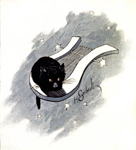 Le Chat Noir, cabaret parigino, c.1900 (illustrazione)