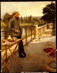 Un uomo elegante su una terrazza, 1885