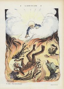 La caduta di un angelo. Illustrazione per Le Rire (litografia a colori)