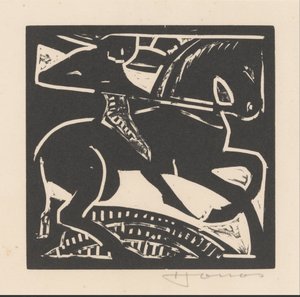 Cavaliere su un cavallo da Henri Jonas (signed by artist)