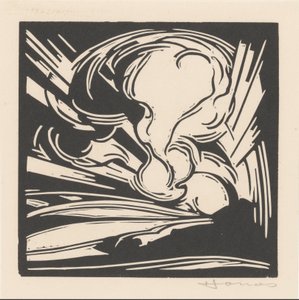 Nuvole e raggi di sole sopra un paesaggio da Henri Jonas (signed by artist)