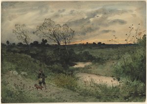 Alba—Cacciatore con cane da Henri Joseph Harpignies