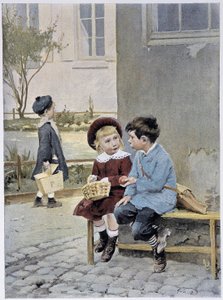 Libero scambio - acquerello di Geoffroy in "Le Figaro Illustré", maggio 1901 da Henri Jules Jean Geoffroy