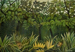 Due Leoni in Allerta nella Giungla, 1909-1910 da Henri Julien Félix Rousseau