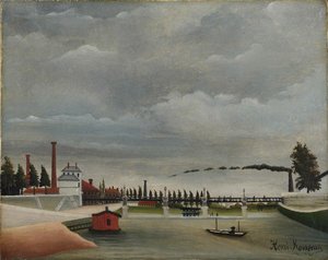Veduta del ponte pedonale a Passy, 1890-1891 da Henri Julien Félix Rousseau