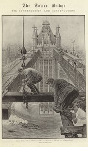 Il Tower Bridge, la sua costruzione e i suoi costruttori (litografia)