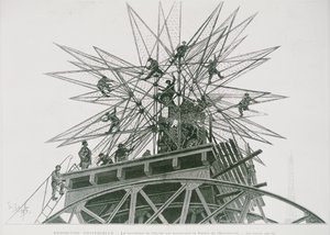 Esposizione Universale del 1900: Installazione della stella sulla cima del Palazzo dell